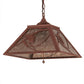 Meyda Lighting Whispering Pines 22" 2-Light Rust Pendant Light With Silver Mica Shade Glass