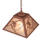 Meyda Lighting Whispering Pines 22" 2-Light Rust Pendant Light With Silver Mica Shade Glass