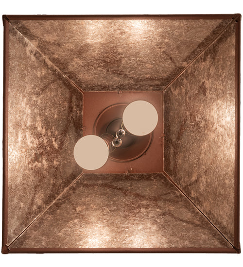 Meyda Lighting Whispering Pines 22" 2-Light Rust Pendant Light With Silver Mica Shade Glass