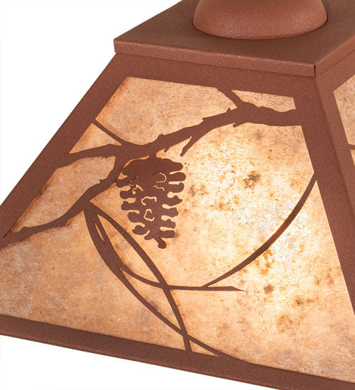 Meyda Lighting Whispering Pines 22" 2-Light Rust Pendant Light With Silver Mica Shade Glass