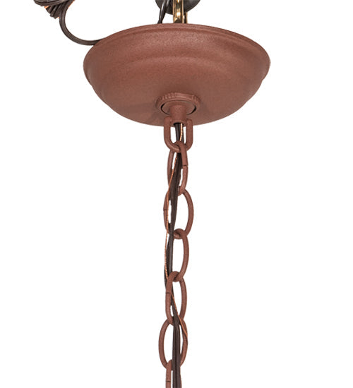 Meyda Lighting Whispering Pines 22" 2-Light Rust Pendant Light With Silver Mica Shade Glass