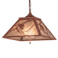 Meyda Lighting Whispering Pines 22" 2-Light Rust Pendant Light With Silver Mica Shade Glass