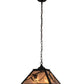 Meyda Lighting Whispering Pines 22" 2-Light Textured Black Pendant Light With Silver Mica Shade Glass