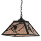 Meyda Lighting Whispering Pines 22" 2-Light Textured Black Pendant Light With Silver Mica Shade Glass
