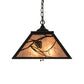 Meyda Lighting Whispering Pines 22" 2-Light Textured Black Pendant Light With Silver Mica Shade Glass