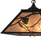 Meyda Lighting Whispering Pines 22" 2-Light Textured Black Pendant Light With Silver Mica Shade Glass