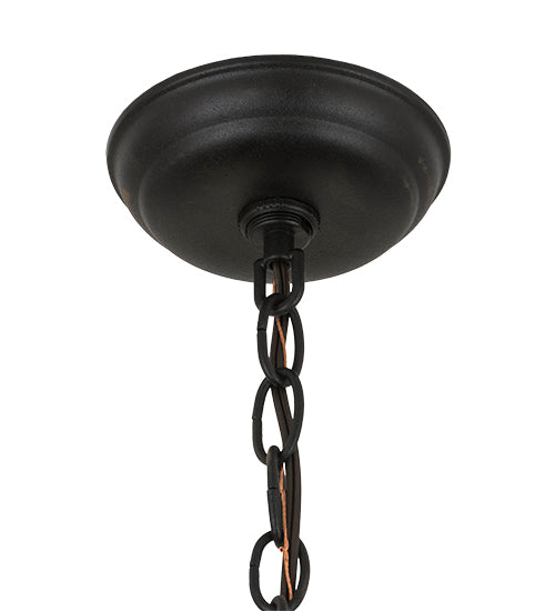 Meyda Lighting Whispering Pines 22" 2-Light Textured Black Pendant Light With Silver Mica Shade Glass
