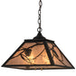 Meyda Lighting Whispering Pines 22" 2-Light Textured Black Pendant Light With Silver Mica Shade Glass