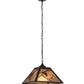 Meyda Lighting Whispering Pines 22" 2-Light Timeless Bronze Pendant Light With Silver Mica Shade Glass