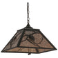 Meyda Lighting Whispering Pines 22" 2-Light Timeless Bronze Pendant Light With Silver Mica Shade Glass