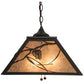 Meyda Lighting Whispering Pines 22" 2-Light Timeless Bronze Pendant Light With Silver Mica Shade Glass