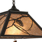 Meyda Lighting Whispering Pines 22" 2-Light Timeless Bronze Pendant Light With Silver Mica Shade Glass