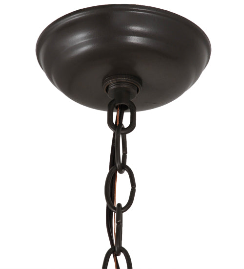 Meyda Lighting Whispering Pines 22" 2-Light Timeless Bronze Pendant Light With Silver Mica Shade Glass