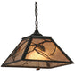 Meyda Lighting Whispering Pines 22" 2-Light Timeless Bronze Pendant Light With Silver Mica Shade Glass