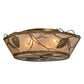 Meyda Lighting Whispering Pines 22" 3-Light Antique Copper Flush Mount Light With Silver Mica Shade Glass