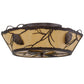 Meyda Lighting Whispering Pines 22" 4-Light Mahogany Bronze Flush Mount Light With Tawnyrock Idalight Shade