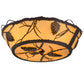 Meyda Lighting Whispering Pines 22" 4-Light Mahogany Bronze Flush Mount Light With Tawnyrock Idalight Shade