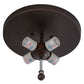 Meyda Lighting Whispering Pines 22" 4-Light Mahogany Bronze Flush Mount Light With Tawnyrock Idalight Shade