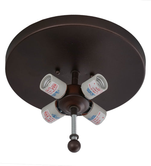 Meyda Lighting Whispering Pines 22" 4-Light Mahogany Bronze Flush Mount Light With Tawnyrock Idalight Shade