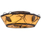 Meyda Lighting Whispering Pines 22" 4-Light Mahogany Bronze Flush Mount Light With Tawnyrock Idalight Shade