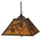 Meyda Lighting Whispering Pines 23" 2-Light Antique Copper Pendant Light With Amber Mica Shade Glass