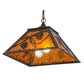 Meyda Lighting Whispering Pines 23" 2-Light Antique Copper Pendant Light With Amber Mica Shade Glass