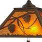 Meyda Lighting Whispering Pines 23" 2-Light Antique Copper Pendant Light With Amber Mica Shade Glass