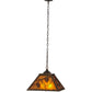 Meyda Lighting Whispering Pines 23" 2-Light Antique Copper Pendant Light With Amber Mica Shade Glass
