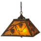 Meyda Lighting Whispering Pines 23" 2-Light Antique Copper Pendant Light With Amber Mica Shade Glass