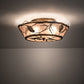 Meyda Lighting Whispering Pines 23" 4-Light Light Burnished Antique Copper Flush Mount Light With Silver Mica Shade Glass