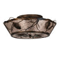 Meyda Lighting Whispering Pines 23" 4-Light Light Burnished Antique Copper Flush Mount Light With Silver Mica Shade Glass