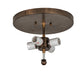Meyda Lighting Whispering Pines 23" 4-Light Light Burnished Antique Copper Flush Mount Light With Silver Mica Shade Glass