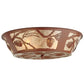 Meyda Lighting Whispering Pines 23" 4-Light Rust Flush Mount Light With Silver Mica Shade Glass