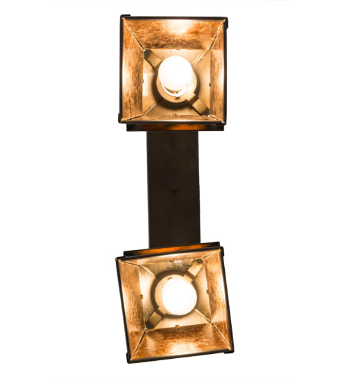 Meyda Lighting Whispering Pines 24" 2-Light Antique Copper Island Pendant Light With Amber Mica Shade Glass