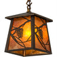 Meyda Lighting Whispering Pines 24" 2-Light Antique Copper Island Pendant Light With Amber Mica Shade Glass