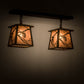 Meyda Lighting Whispering Pines 24" 2-Light Oil Rubbed Bronze Island Pendant Light With Silver Mica Shade Glass