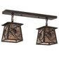 Meyda Lighting Whispering Pines 24" 2-Light Oil Rubbed Bronze Island Pendant Light With Silver Mica Shade Glass