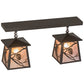 Meyda Lighting Whispering Pines 24" 2-Light Oil Rubbed Bronze Island Pendant Light With Silver Mica Shade Glass