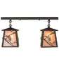 Meyda Lighting Whispering Pines 24" 2-Light Oil Rubbed Bronze Island Pendant Light With Silver Mica Shade Glass