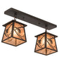 Meyda Lighting Whispering Pines 24" 2-Light Oil Rubbed Bronze Island Pendant Light With Silver Mica Shade Glass