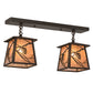 Meyda Lighting Whispering Pines 24" 2-Light Oil Rubbed Bronze Island Pendant Light With Silver Mica Shade Glass