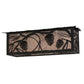 Meyda Lighting Whispering Pines 24" 3-Light Textured Black Island Flush Mount Light With Silver Mica Shade Glass
