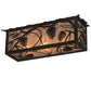 Meyda Lighting Whispering Pines 24" 3-Light Textured Black Island Flush Mount Light With Silver Mica Shade Glass