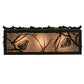 Meyda Lighting Whispering Pines 24" 3-Light Textured Black Island Flush Mount Light With Silver Mica Shade Glass