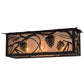 Meyda Lighting Whispering Pines 24" 3-Light Textured Black Island Flush Mount Light With Silver Mica Shade Glass