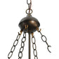 Meyda Lighting Whispering Pines 24" 4-Light Antique Copper Inverted Pendant Light With Silver Mica Shade Glass