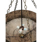 Meyda Lighting Whispering Pines 24" 4-Light Antique Copper Inverted Pendant Light With Silver Mica Shade Glass