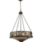 Meyda Lighting Whispering Pines 24" 4-Light Antique Copper Inverted Pendant Light With Silver Mica Shade Glass