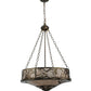 Meyda Lighting Whispering Pines 24" 4-Light Antique Copper Inverted Pendant Light With Silver Mica Shade Glass