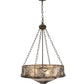 Meyda Lighting Whispering Pines 24" 4-Light Antique Copper Inverted Pendant Light With Silver Mica Shade Glass